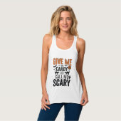 Halloween-Süßigkeiten oder nenne mich gruselig Vin Tank Top (Vorderseite Vollansicht)