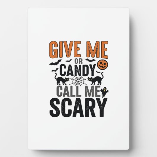 Halloween-Süßigkeiten oder nenne mich gruseliges V Fotoplatte (Vorderseite)