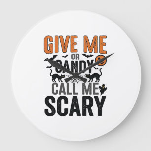 Halloween-Süßigkeiten oder nenne mich gruseliges V Große Wanduhr