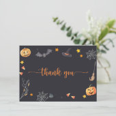 Halloween-Süßigkeiten oder Saures Dankeskarte (Stehend Vorderseite)