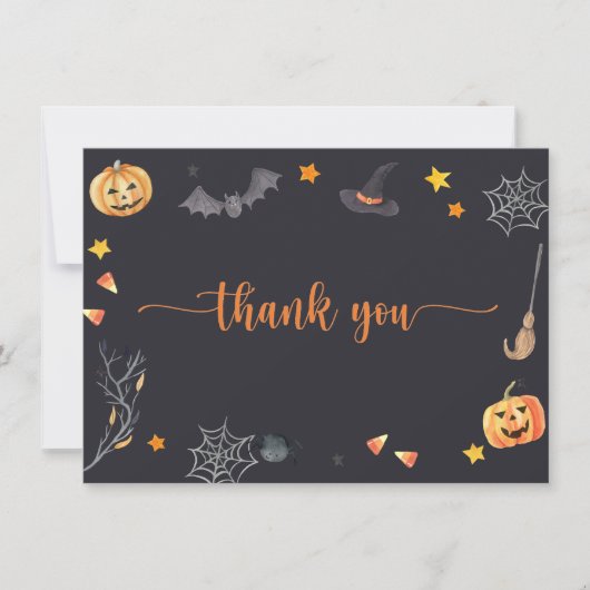 Halloween-Süßigkeiten oder Saures Dankeskarte (Vorderseite)
