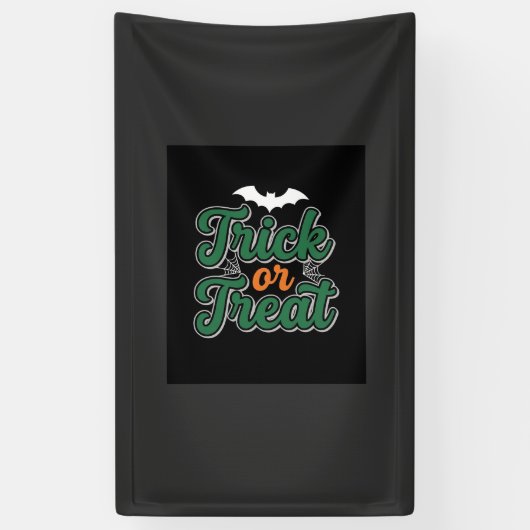 Halloween-Süßigkeiten oder Saures Fledermaus-Webde Banner (Vertikal)