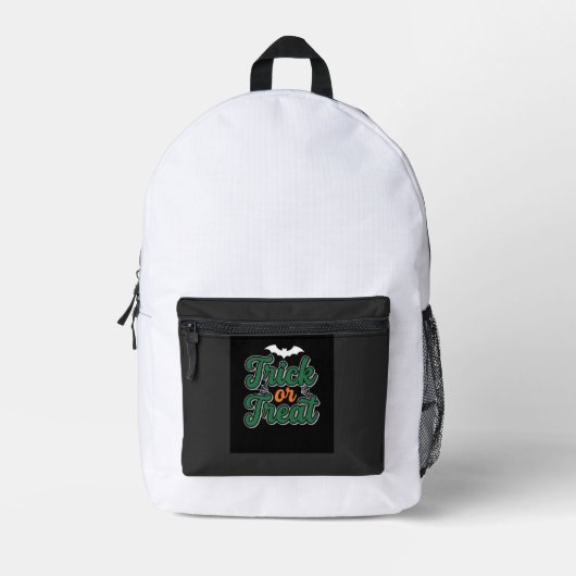 Halloween-Süßigkeiten oder Saures Fledermaus-Webde Bedruckter Rucksack (Vorderseite)