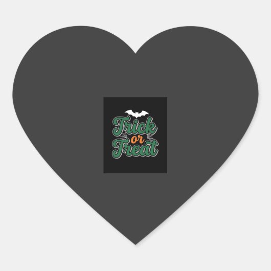 Halloween-Süßigkeiten oder Saures Fledermaus-Webde Herz-Aufkleber (Vorderseite)