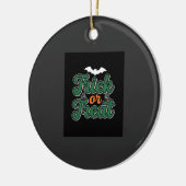 Halloween-Süßigkeiten oder Saures Fledermaus-Webde Keramik Ornament (Links)
