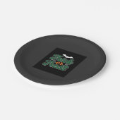 Halloween-Süßigkeiten oder Saures Fledermaus-Webde Pappteller (Schrägansicht)