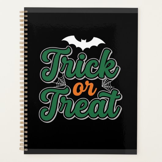 Halloween-Süßigkeiten oder Saures Fledermaus-Webde Planer (Vorderseite)
