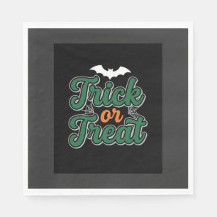 Halloween-Süßigkeiten oder Saures Fledermaus-Webde Serviette