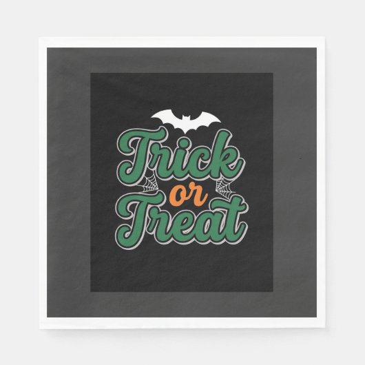 Halloween-Süßigkeiten oder Saures Fledermaus-Webde Serviette (Vorderseite)