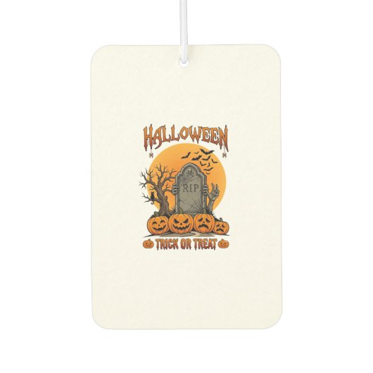 Halloween-Süßigkeiten-oder-Saures-Grabstein-Zombie Autolufterfrischer (Vorderseite)