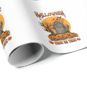 Halloween-Süßigkeiten oder Saures Grabstein Zombie Geschenkpapier (Rolleneckpunkt)