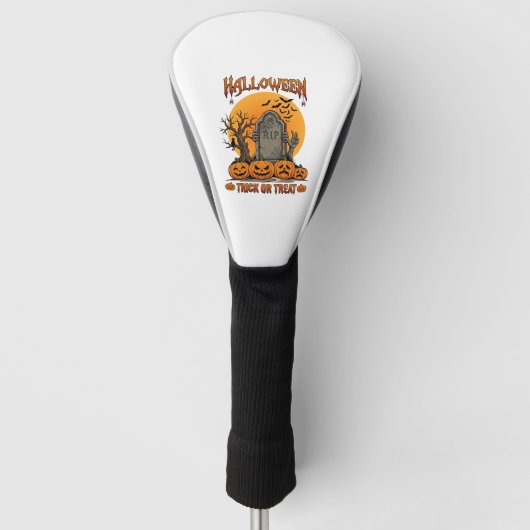 Halloween-Süßigkeiten-oder-Saures-Grabstein-Zombie Golf Headcover (Vorderseite)