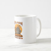 Halloween-Süßigkeiten oder Saures Grabstein Zombie Kaffeetasse (VorderseiteRechts)