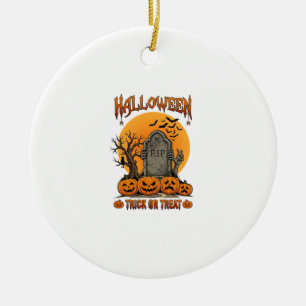 Halloween Süßigkeiten oder Saures Grabstein Zombie Keramik Ornament
