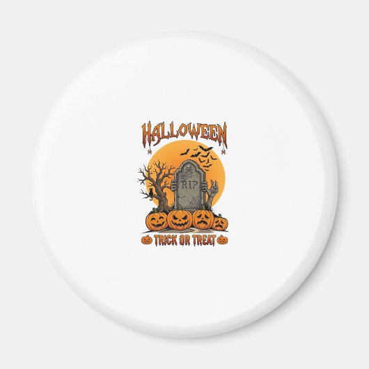 Halloween-Süßigkeiten-oder-Saures-Grabstein-Zombie Magnet (Vorne)