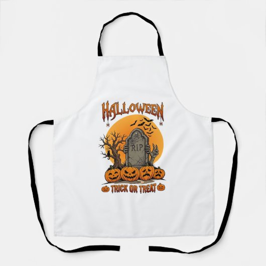 Halloween-Süßigkeiten oder Saures Grabstein Zombie Schürze (Vorderseite)