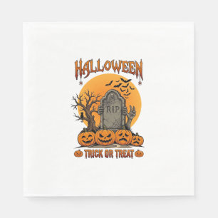 Halloween Süßigkeiten oder Saures Grabstein Zombie Serviette