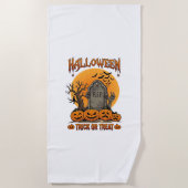 Halloween-Süßigkeiten-oder-Saures-Grabstein-Zombie Strandtuch (Vorderseite)