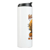 Halloween-Süßigkeiten-oder-Saures-Grabstein-Zombie Thermosbecher (Nach links gedreht)