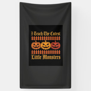 Halloween-Süßigkeiten oder Saures kleine Monster K Banner