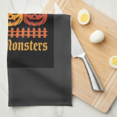 Halloween-Süßigkeiten oder Saures kleine Monster K Geschirrtuch (Viertel Falte)
