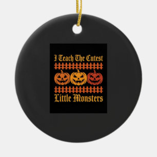 Halloween-Süßigkeiten oder Saures kleine Monster K Keramik Ornament