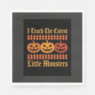 Halloween-Süßigkeiten oder Saures kleine Monster K Serviette