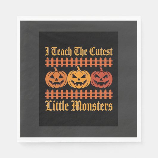 Halloween-Süßigkeiten oder Saures kleine Monster K Serviette (Vorderseite)