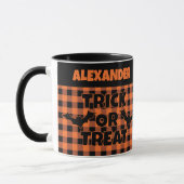 Halloween-Süßigkeiten oder Saures Orange & Schwarz Tasse (Links)