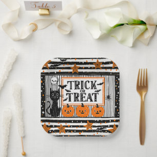Halloween-Süßigkeiten oder Saures Pappteller