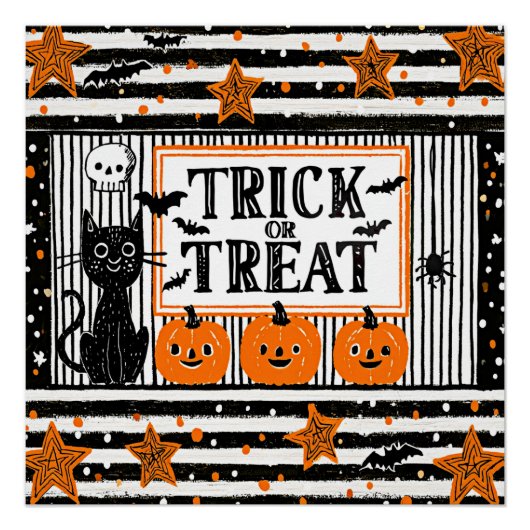 Halloween-Süßigkeiten oder Saures Poster (Vorderseite)