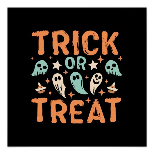 Halloween-Süßigkeiten oder Saures Poster (Vorderseite)