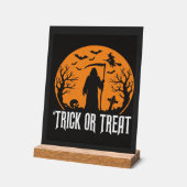 Halloween-Süßigkeiten oder Saures Sensenmann-Desig Acrylschild (Winkel)