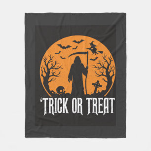 Halloween-Süßigkeiten oder Saures Sensenmann-Desig Fleecedecke
