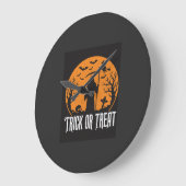 Halloween-Süßigkeiten oder Saures Sensenmann-Desig Große Wanduhr (Winkel)
