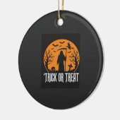 Halloween-Süßigkeiten oder Saures Sensenmann-Desig Keramik Ornament (Links)