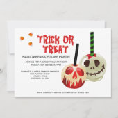 Halloween-Süßigkeiten oder Saures Totenkopf Einladung (Vorderseite)