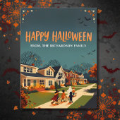 Halloween-Süßigkeiten-oder-Saures-Viertel Postkarte