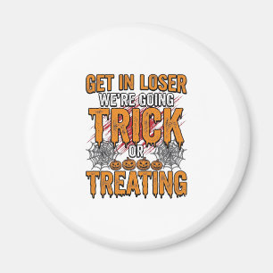 Halloween-Süßigkeiten oder Saures Vintage-Typograf Magnet