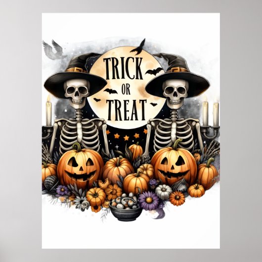 Halloween-Süßigkeiten- oder Saures-Wandposter Poster (Vorne)