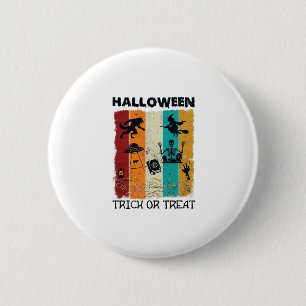 Halloween-Süßigkeiten-oder-Saures Werwolf Hexe Ske Button