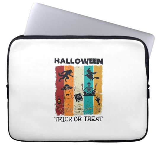 Halloween-Süßigkeiten-oder-Saures Werwolf Hexe Ske Laptopschutzhülle (Vorderseite)