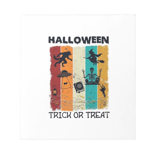 Halloween Süßigkeiten oder Saures Werwolf Hexe Ske Notizblock (Vorderseite)