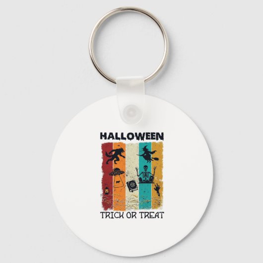 Halloween-Süßigkeiten-oder-Saures Werwolf Hexe Ske Schlüsselanhänger (Vorderseite)
