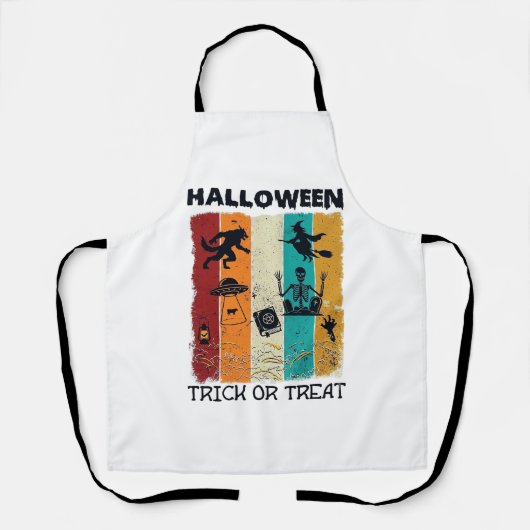 Halloween Süßigkeiten oder Saures Werwolf Hexe Ske Schürze (Vorderseite)