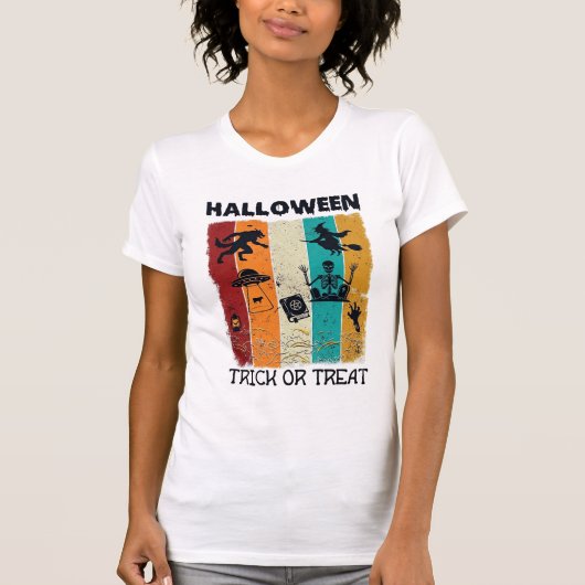 Halloween-Süßigkeiten-oder-Saures Werwolf Hexe Ske T-Shirt (Vorderseite)