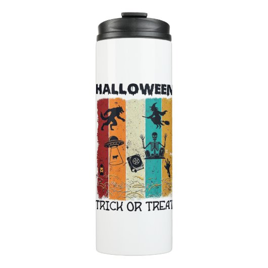 Halloween-Süßigkeiten-oder-Saures Werwolf Hexe Ske Thermosbecher (Vorderseite)