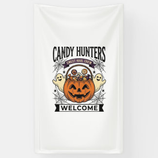 Halloween-Süßigkeiten Sammler Vintage Gravur Kürbi Banner