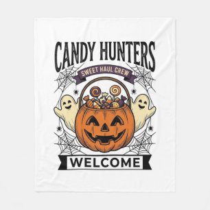 Halloween-Süßigkeiten Sammler Vintage Gravur Kürbi Fleecedecke