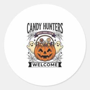 Halloween-Süßigkeiten Sammler Vintage Gravur Kürbi Runder Aufkleber